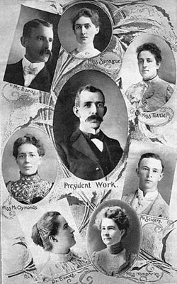 Faculty members in the Bulletin of the College of Industrial Arts, Denton, Texas, ca. 1904. The Womans Collection, Texas Womans University.